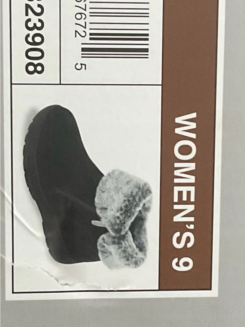 Khombu Black Ankle Boots with Gray Faux Fur Cuff Jessica Style - Brand New